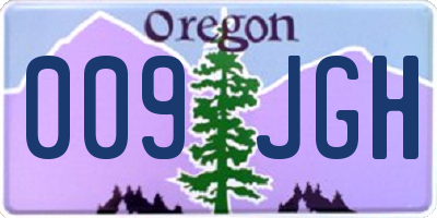 OR license plate 009JGH