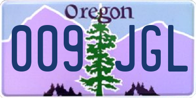 OR license plate 009JGL