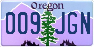 OR license plate 009JGN