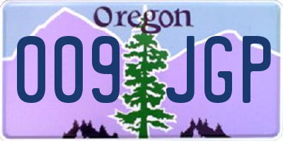 OR license plate 009JGP