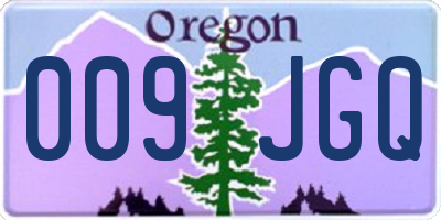 OR license plate 009JGQ