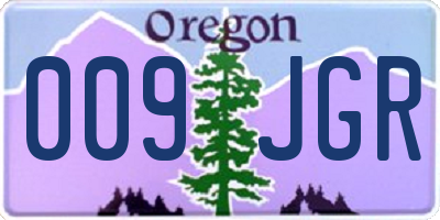 OR license plate 009JGR