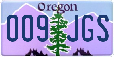 OR license plate 009JGS