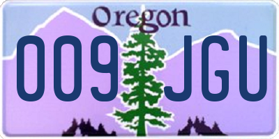 OR license plate 009JGU