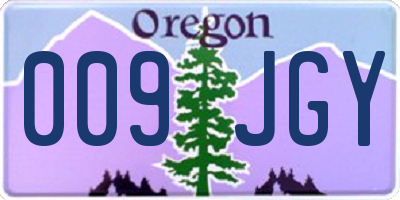 OR license plate 009JGY
