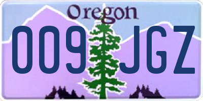 OR license plate 009JGZ