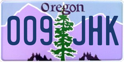 OR license plate 009JHK