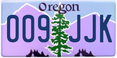OR license plate 009JJK