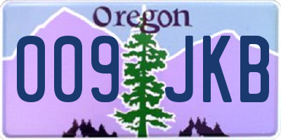 OR license plate 009JKB