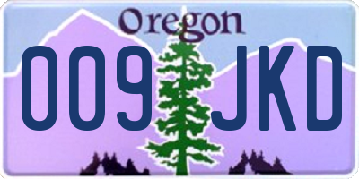 OR license plate 009JKD