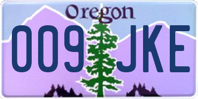 OR license plate 009JKE