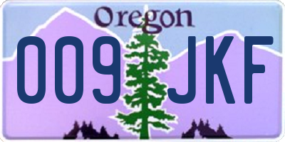 OR license plate 009JKF