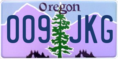 OR license plate 009JKG