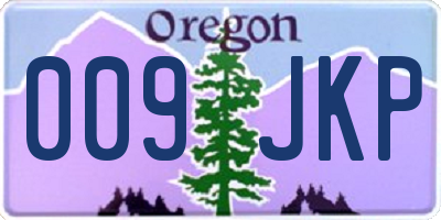 OR license plate 009JKP