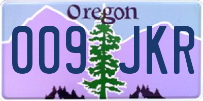 OR license plate 009JKR