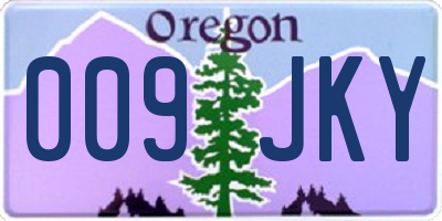 OR license plate 009JKY