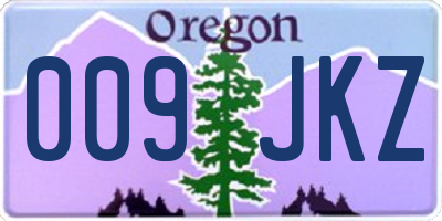OR license plate 009JKZ