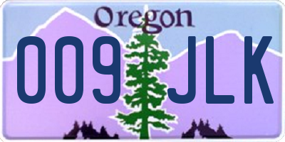 OR license plate 009JLK