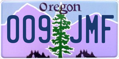 OR license plate 009JMF