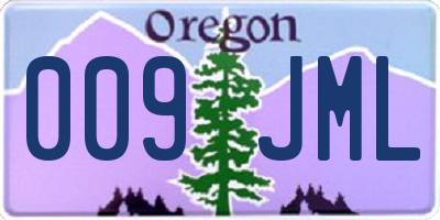OR license plate 009JML