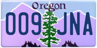 OR license plate 009JNA