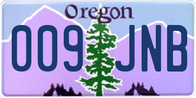 OR license plate 009JNB