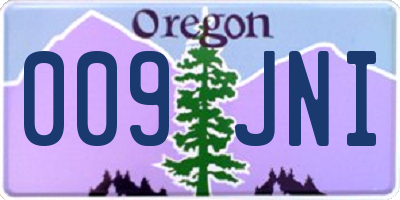 OR license plate 009JNI
