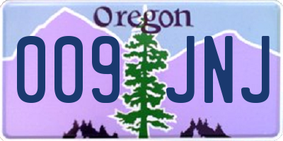 OR license plate 009JNJ