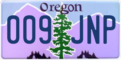OR license plate 009JNP