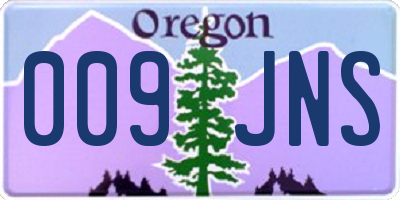OR license plate 009JNS