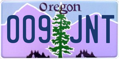 OR license plate 009JNT