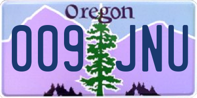 OR license plate 009JNU