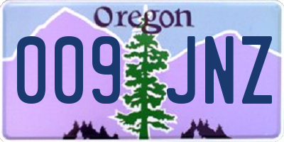 OR license plate 009JNZ