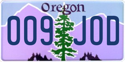 OR license plate 009JOD