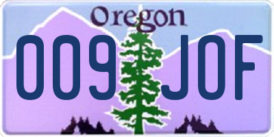 OR license plate 009JOF