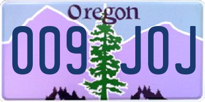 OR license plate 009JOJ