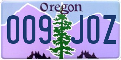OR license plate 009JOZ