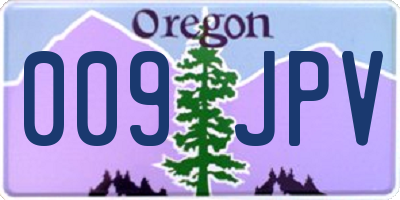 OR license plate 009JPV