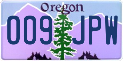 OR license plate 009JPW