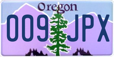 OR license plate 009JPX