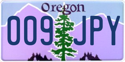 OR license plate 009JPY