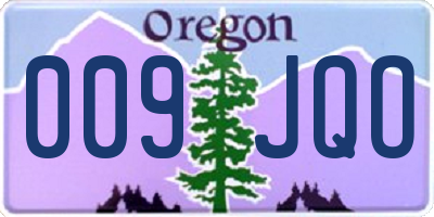 OR license plate 009JQO