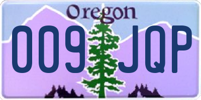 OR license plate 009JQP