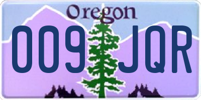 OR license plate 009JQR