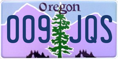 OR license plate 009JQS