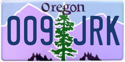 OR license plate 009JRK