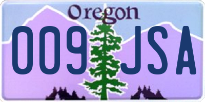 OR license plate 009JSA