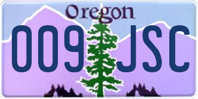OR license plate 009JSC