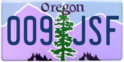 OR license plate 009JSF
