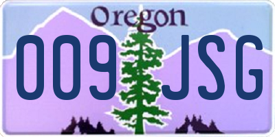 OR license plate 009JSG